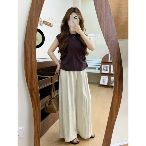 【燃燃定制】150小个子莱赛尔天丝休闲裤宽松直筒裤百搭-8025