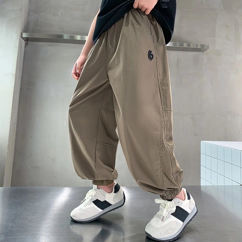 儿童装男童夏装防蚊裤2025新款男孩休闲工装夏季宽松大童薄款裤子