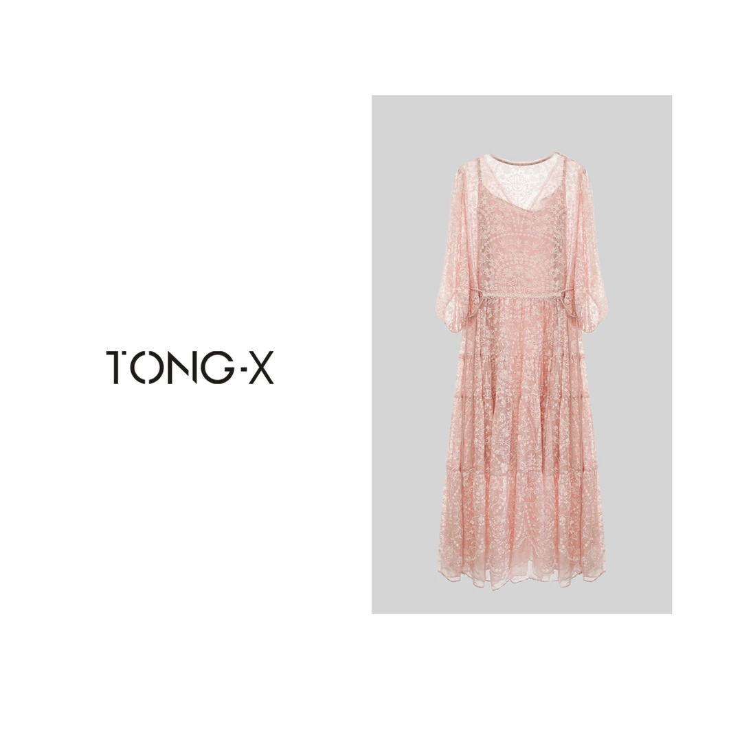 【同瑄品牌】新款夏季时尚名媛气质连衣裙 E2703