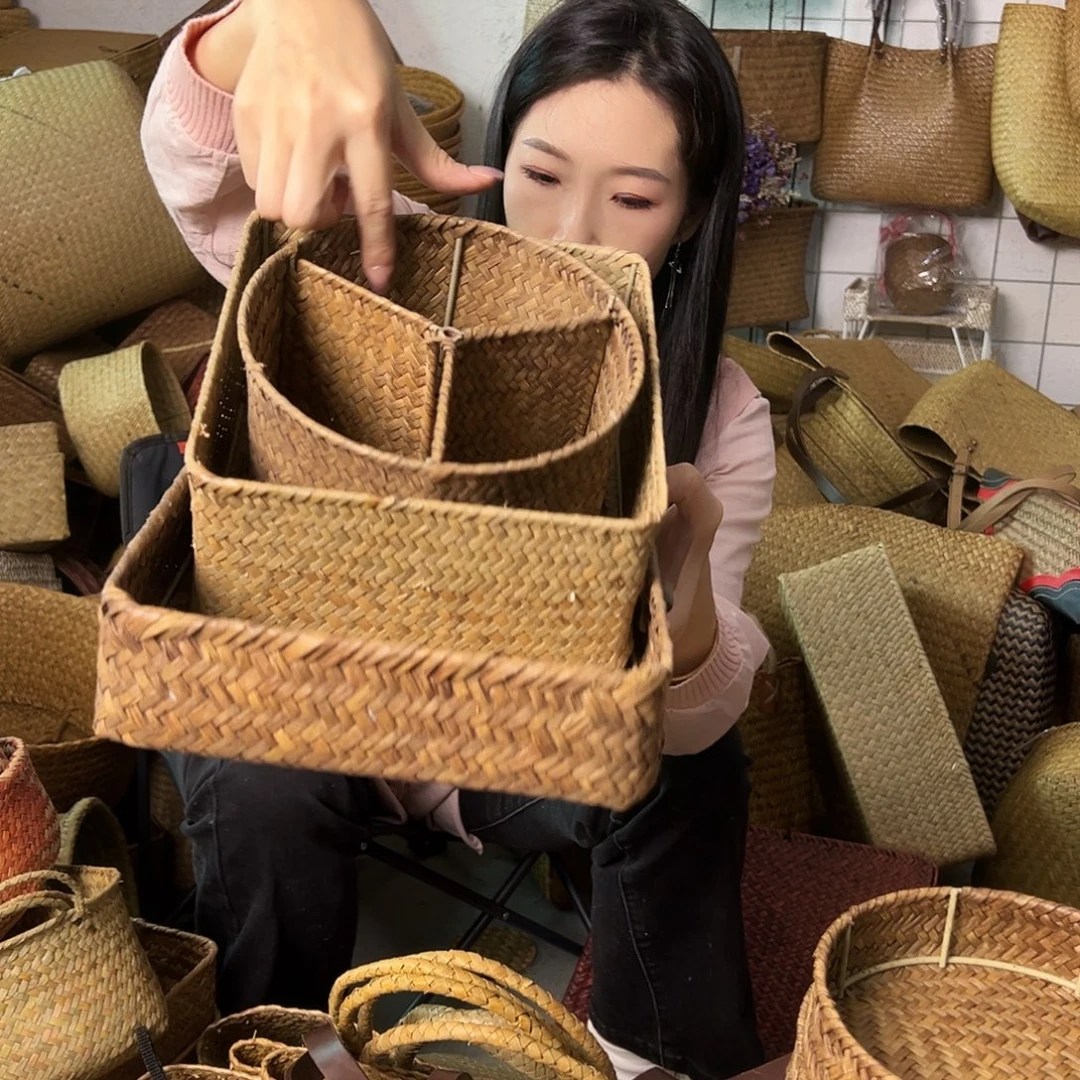 编织带草编包/草编收纳盒微瑕疵