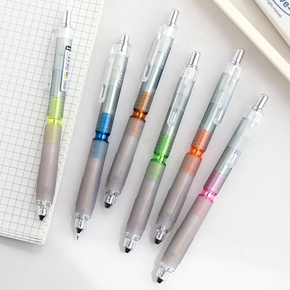 刷题考试办公按动中性笔集物社6支笔+6支笔芯高颜值速干黑色笔