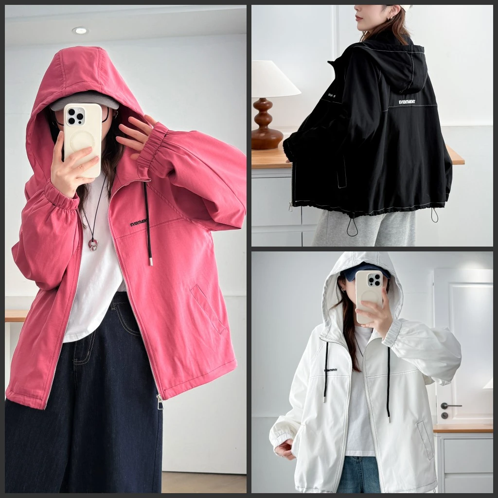 110-190斤大码女装胖mm显瘦秋装休闲百搭宽松连帽工装风韩版外套