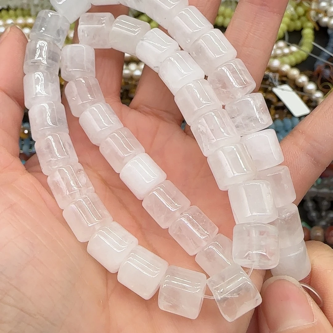 玛瑙/玉髓合金珠宝半成品白水晶10mm一条老型