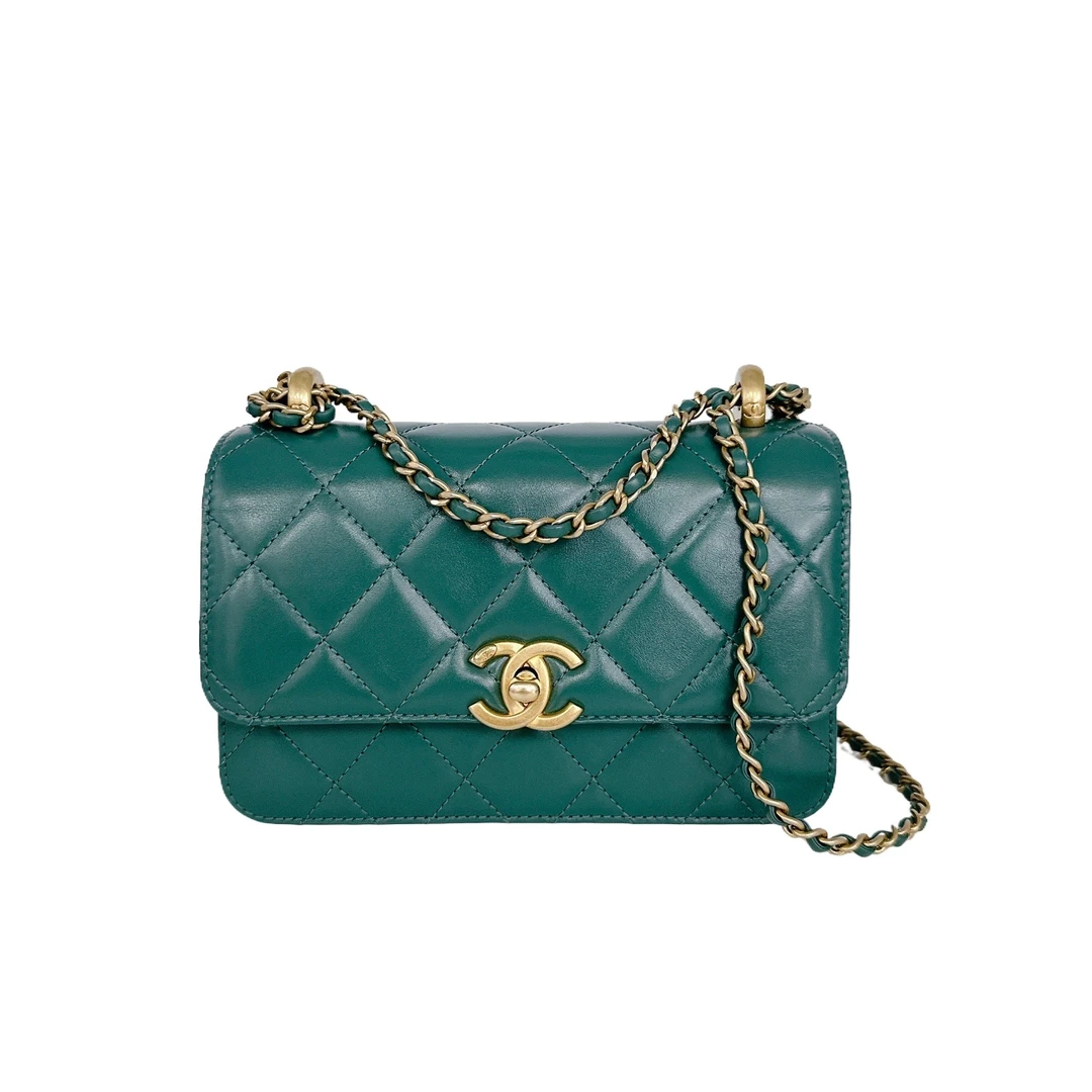 99新 Chanel/香奈儿 安洁利严选口盖包/BK0151765 斜挎包