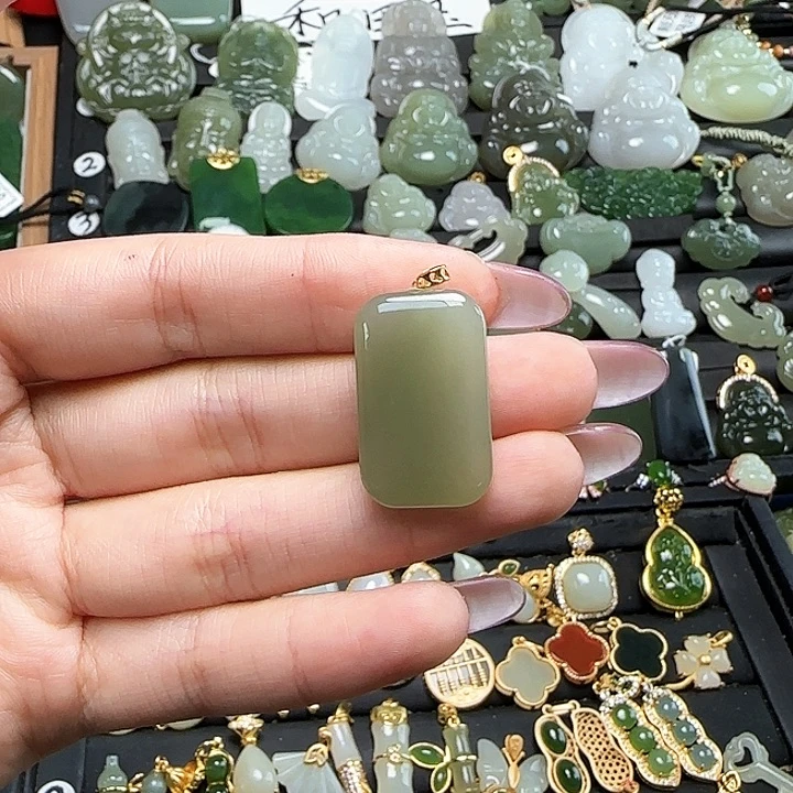 颈饰银S925镶嵌和田玉