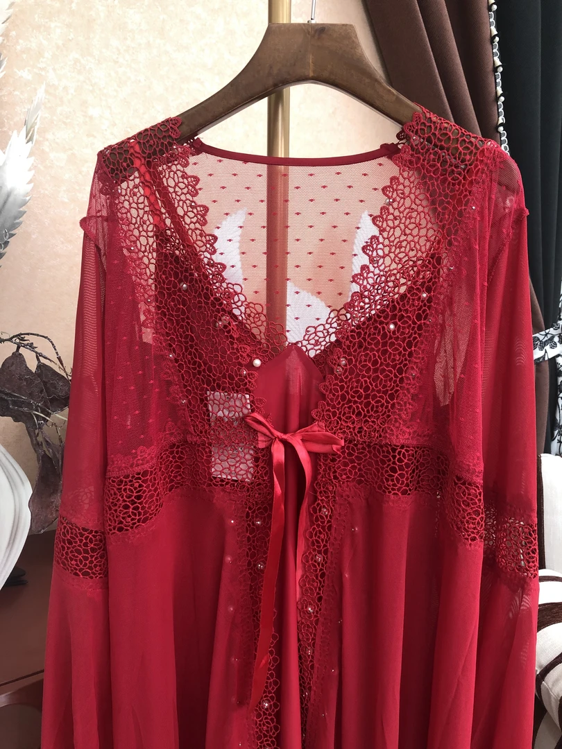 【A179】时尚新款民族风迪拜土耳其服蕾丝睡衣连衣裙