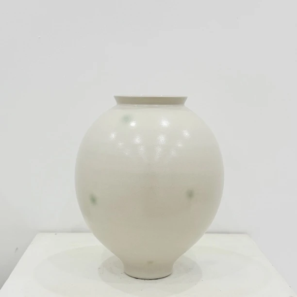 粉引彩绘波点重工陶艺水培花瓶
