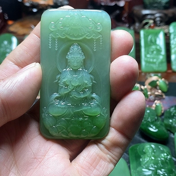 和田玉（碧玉）挂件未镶嵌广****哥