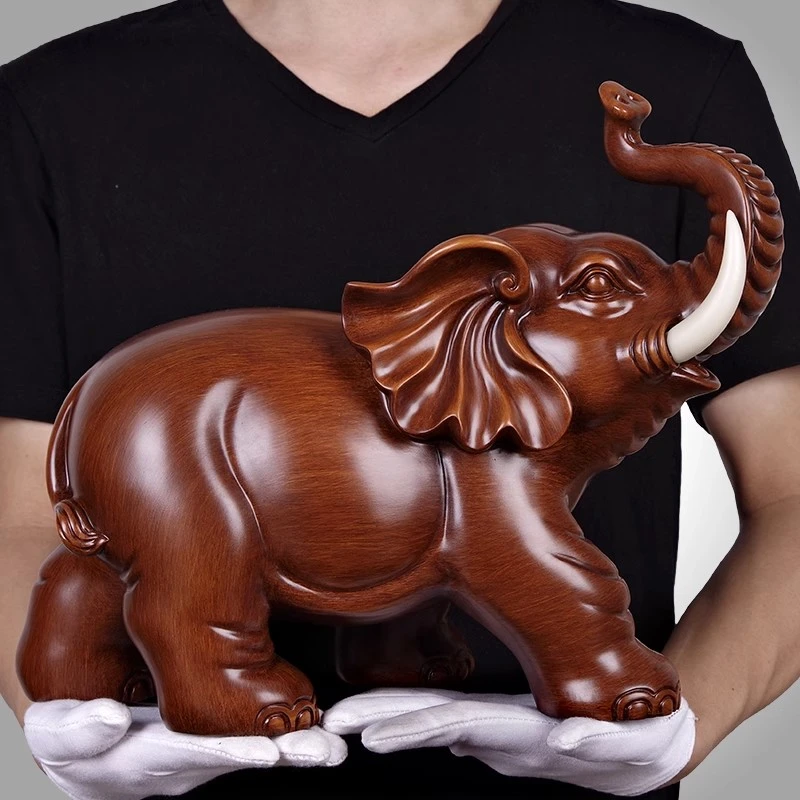 招财大象公母一对风水大象 吉祥如意乔迁新居礼品电视柜客厅摆设