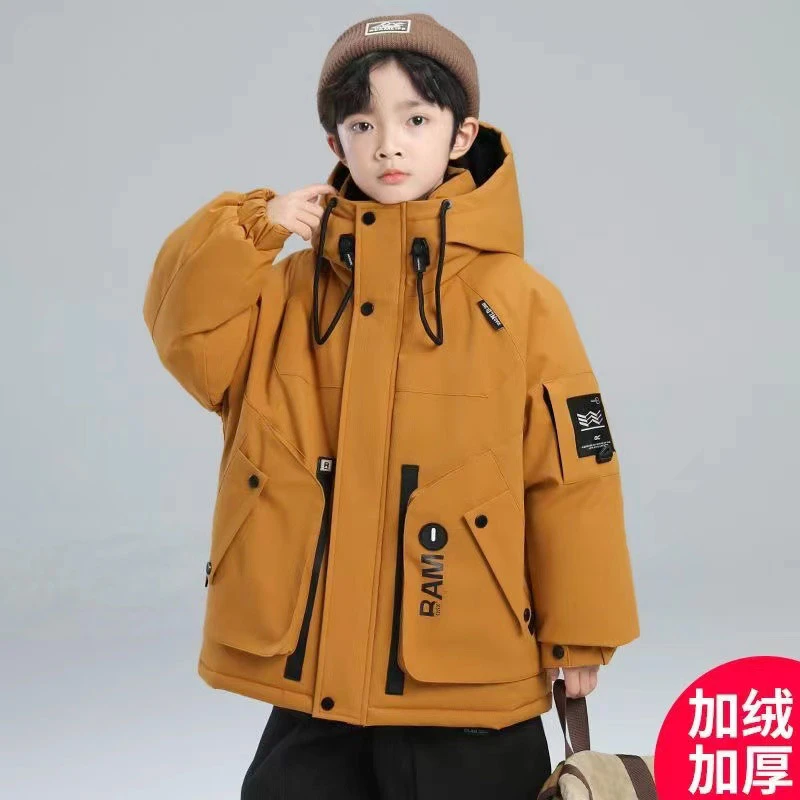 男童棉服冬季2025新款加绒加厚派克服中大儿童男孩冬装冲锋衣外套