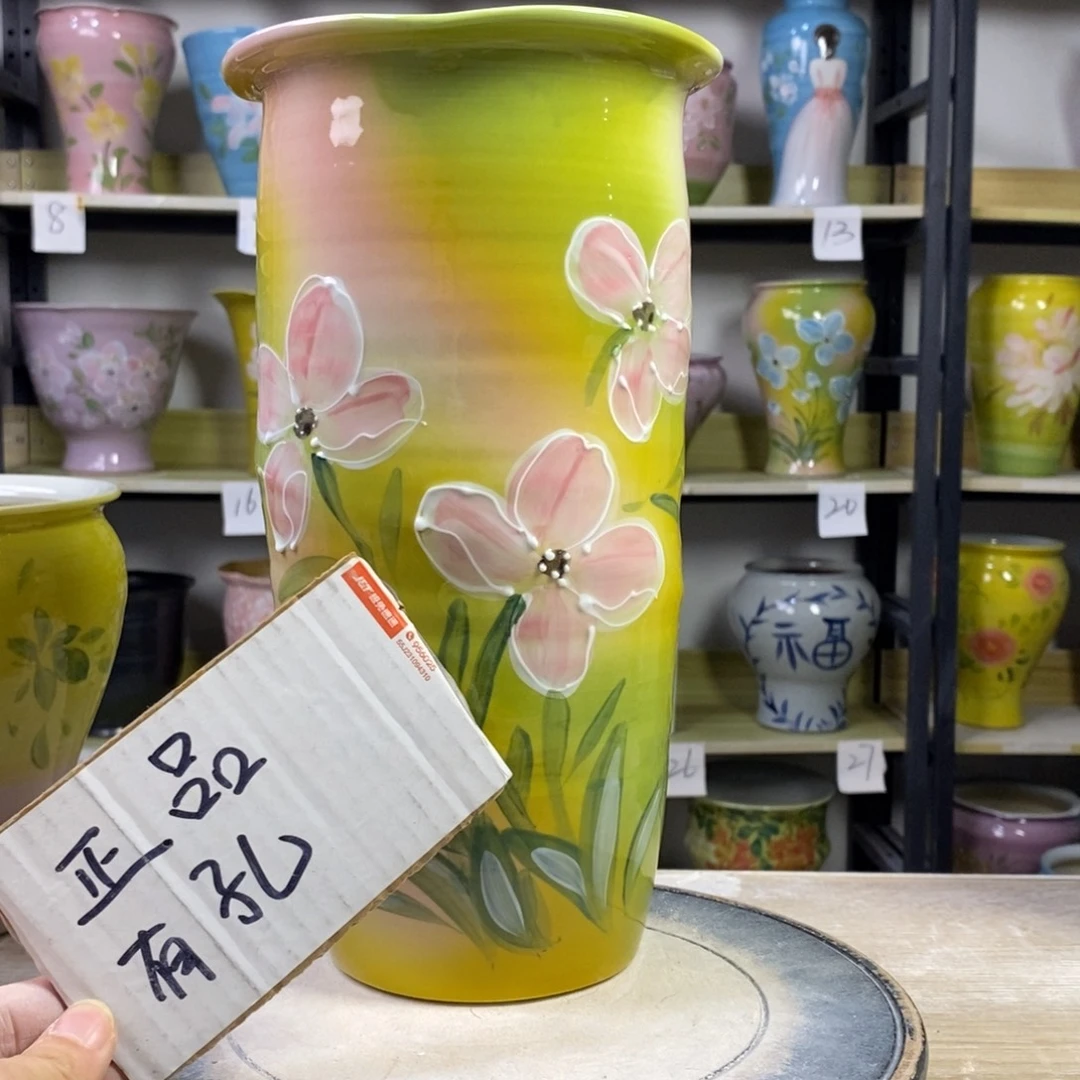 景德镇手工手绘陶瓷花盆