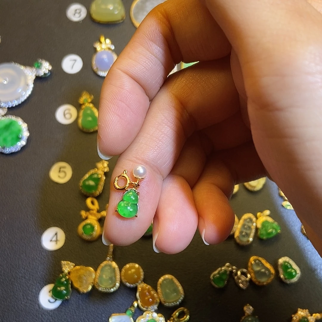 蜡***吖翡翠银S925镶嵌吊坠(不含链)