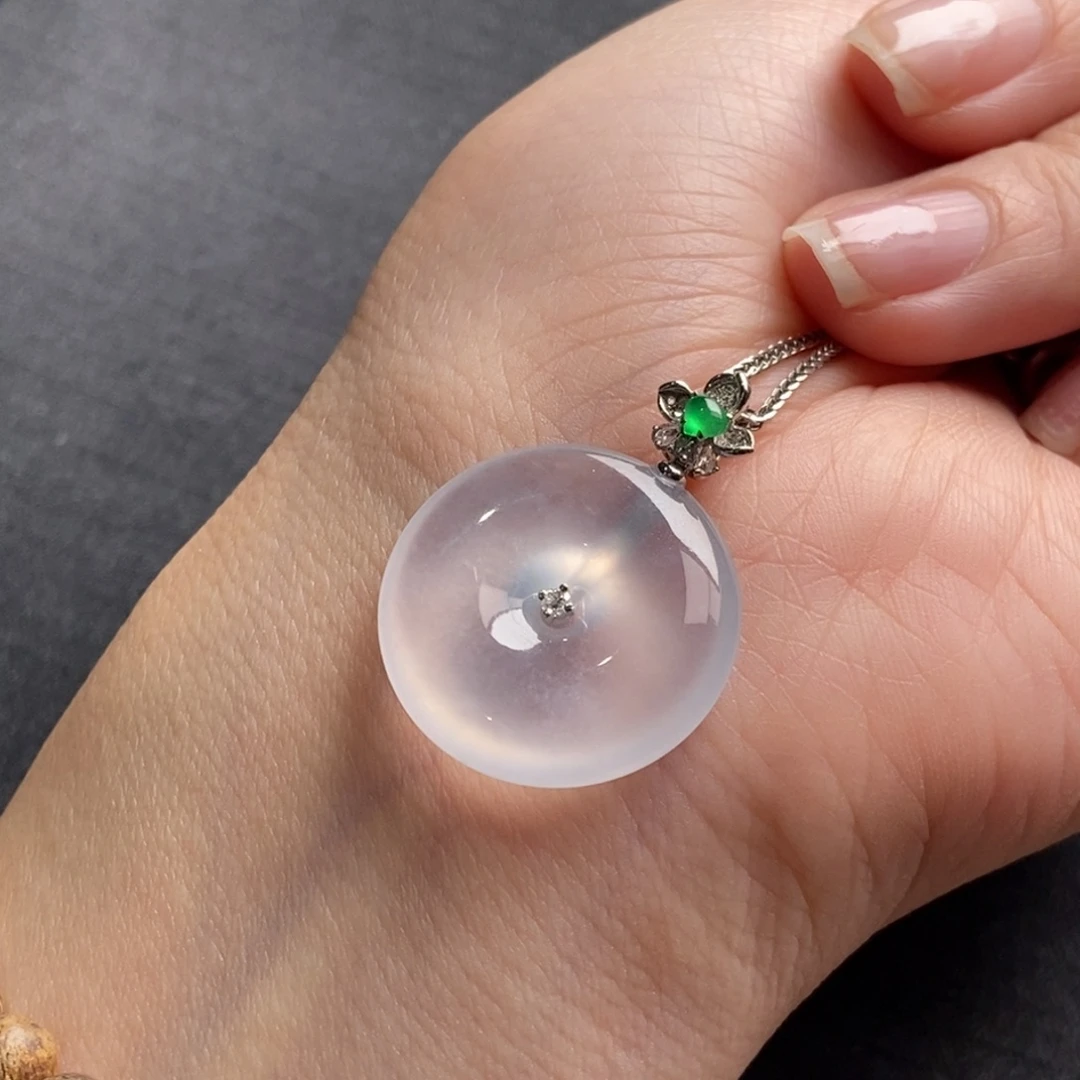 翡翠18K金镶嵌颈饰21.6-4.9