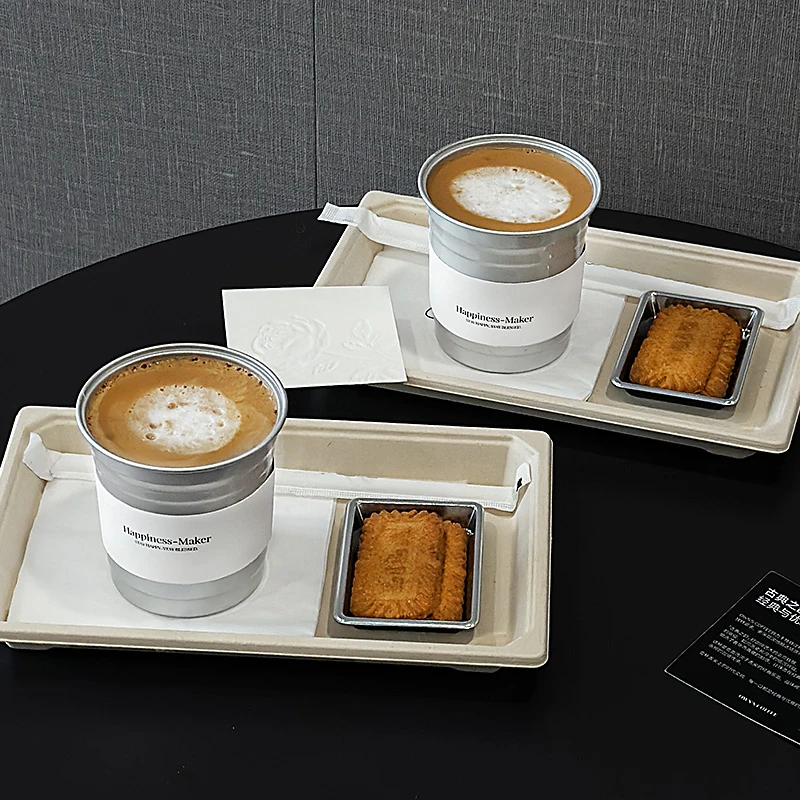 网红280铝制杯一次性咖啡铝杯高档喝水杯口杯小容量奶茶迷你杯子
