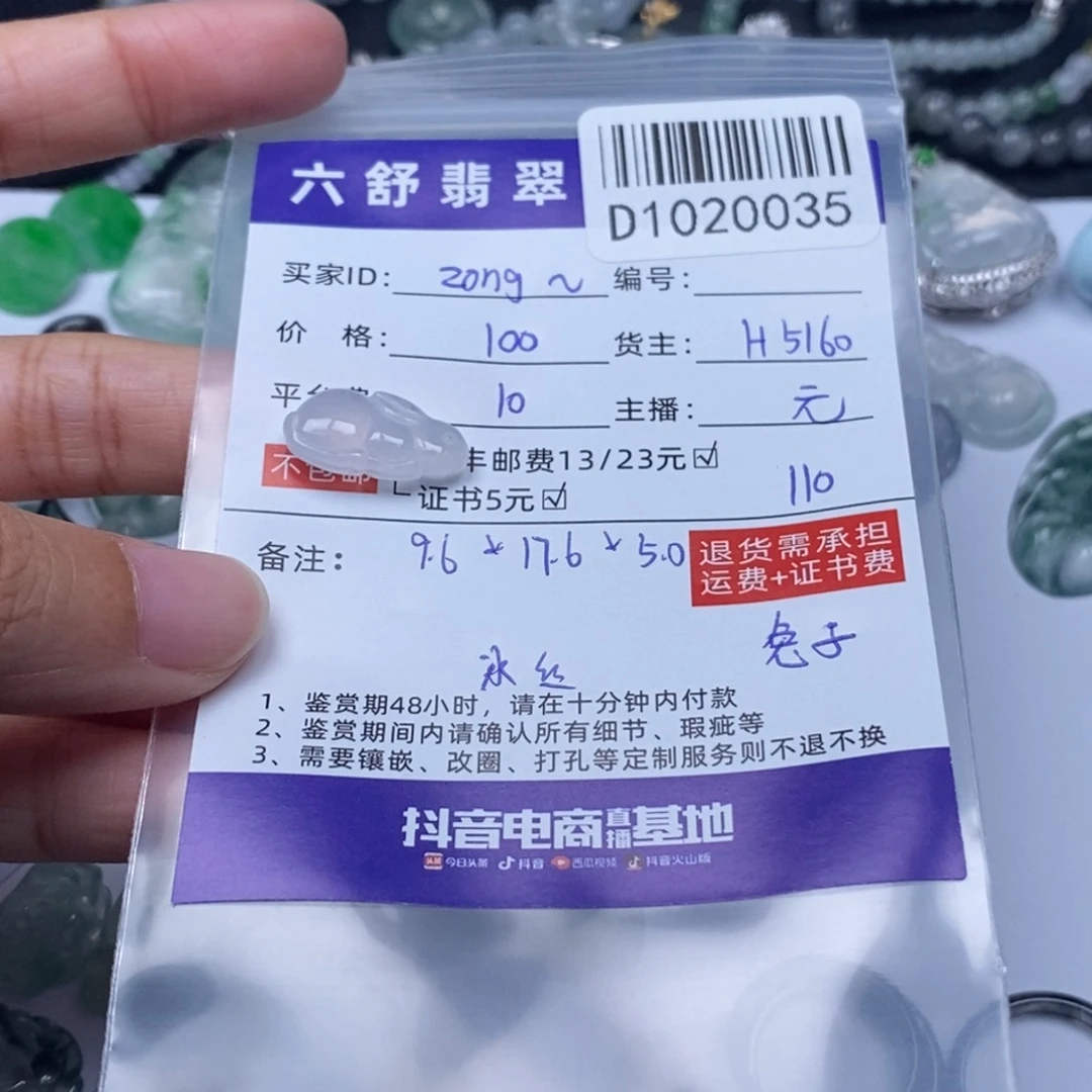 z***o翡翠未镶嵌颈饰D1020035