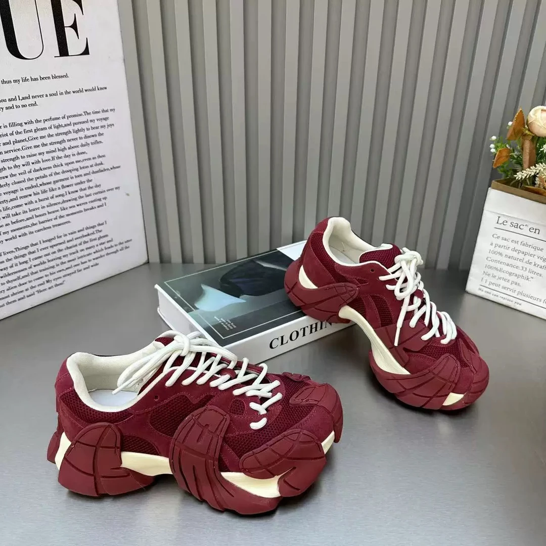 欧洲站2025新款八爪鱼休闲透气运动鞋女小众时尚百搭增高老爹鞋潮
