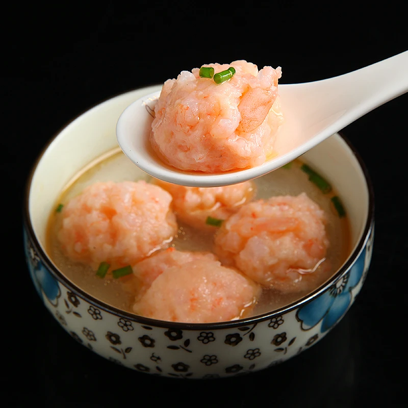 鲜活纯虾肉手打现做青虾滑无参杂新鲜海虾滑95%含量口感鲜甜爽滑
