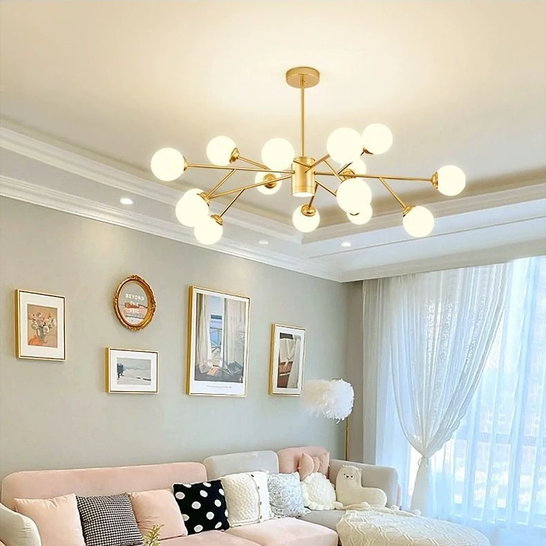 2024新款轻奢客厅吊灯简约餐厅灯北欧大气家用灯具魔豆主卧室主灯