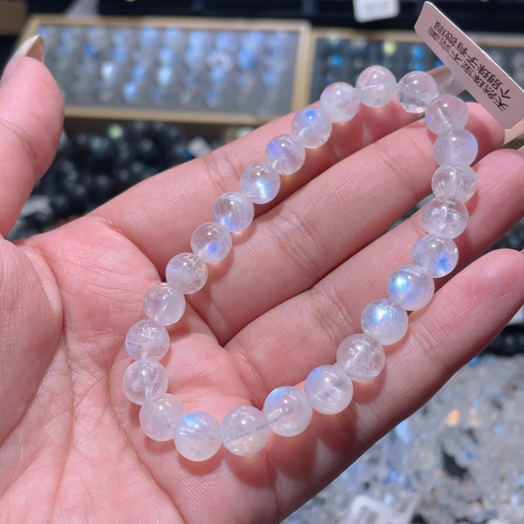 手链未镶嵌长石印度蓝月光手链8mm