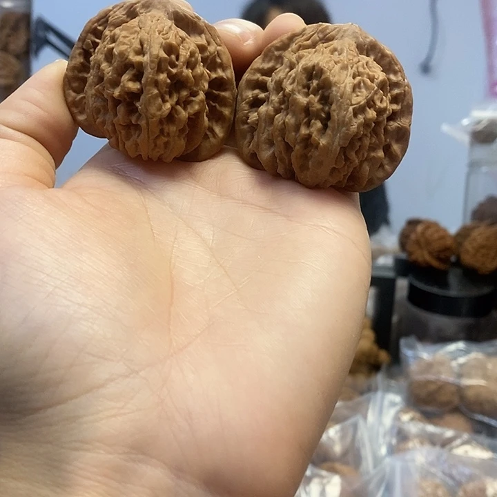 把件文玩核桃45四座楼红皮