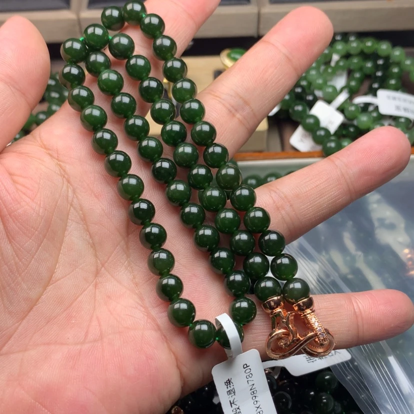 【闪购商品】和田玉（碧玉）未镶嵌颈饰雨*8
