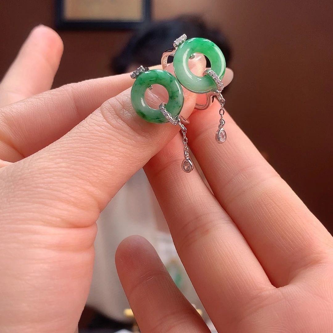 翡翠戒指银S925镶嵌戒指多样性发1个