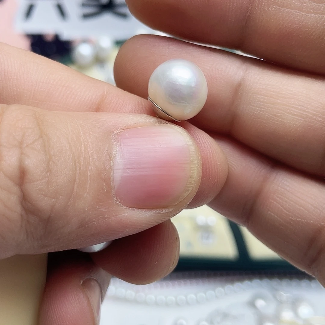 鑫***晨淡水珍珠耳饰银S925镶嵌