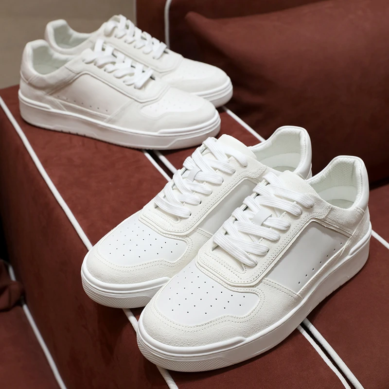 【243612116】经典之作 头层小牛皮男士百搭小白鞋休闲运动板鞋