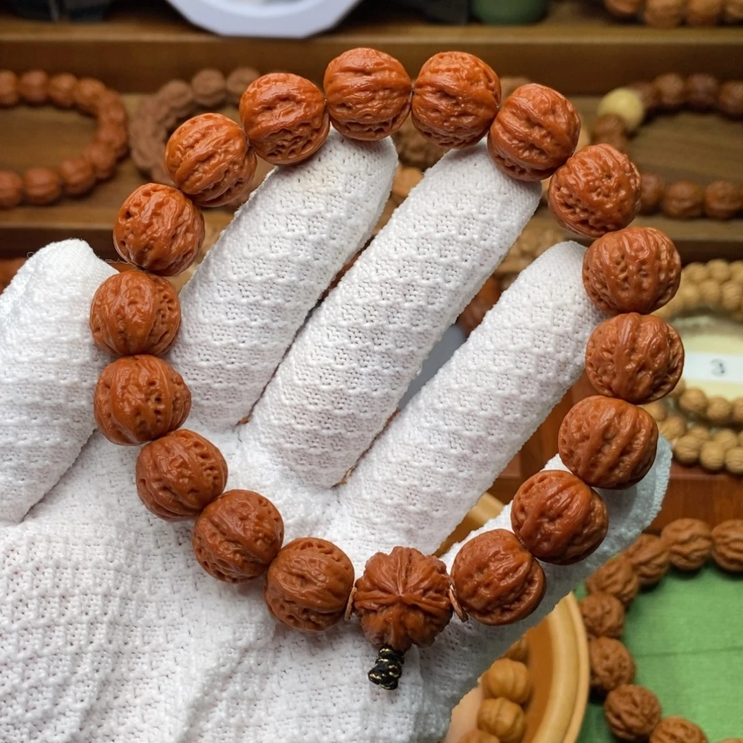 文玩核桃手串17多棱西瓜纹粗筋京八棱