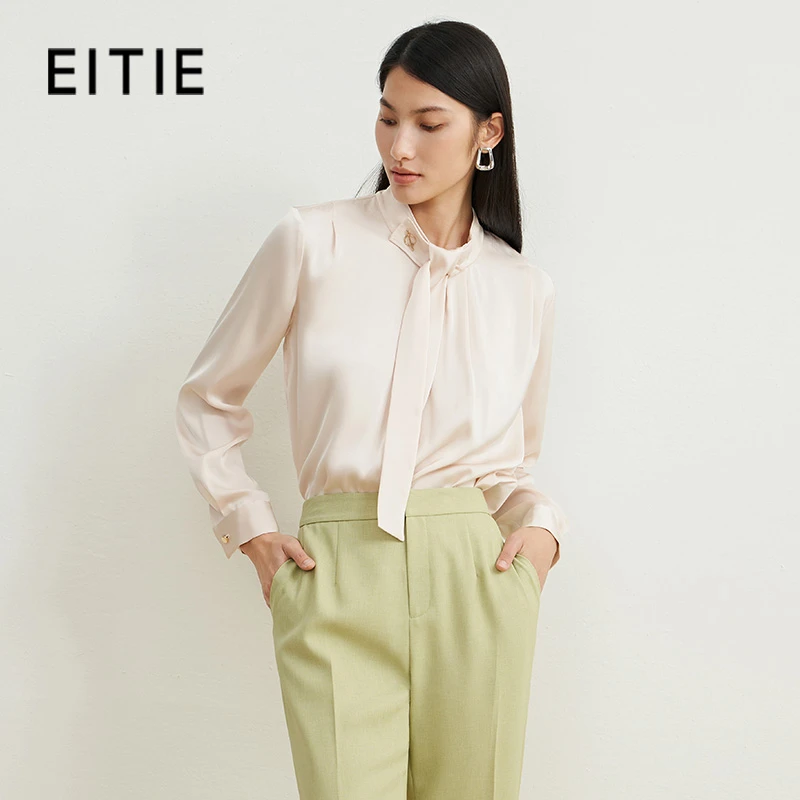 EITIE爱特爱秋季新款时尚职业百搭显瘦飘带小上衣7113801