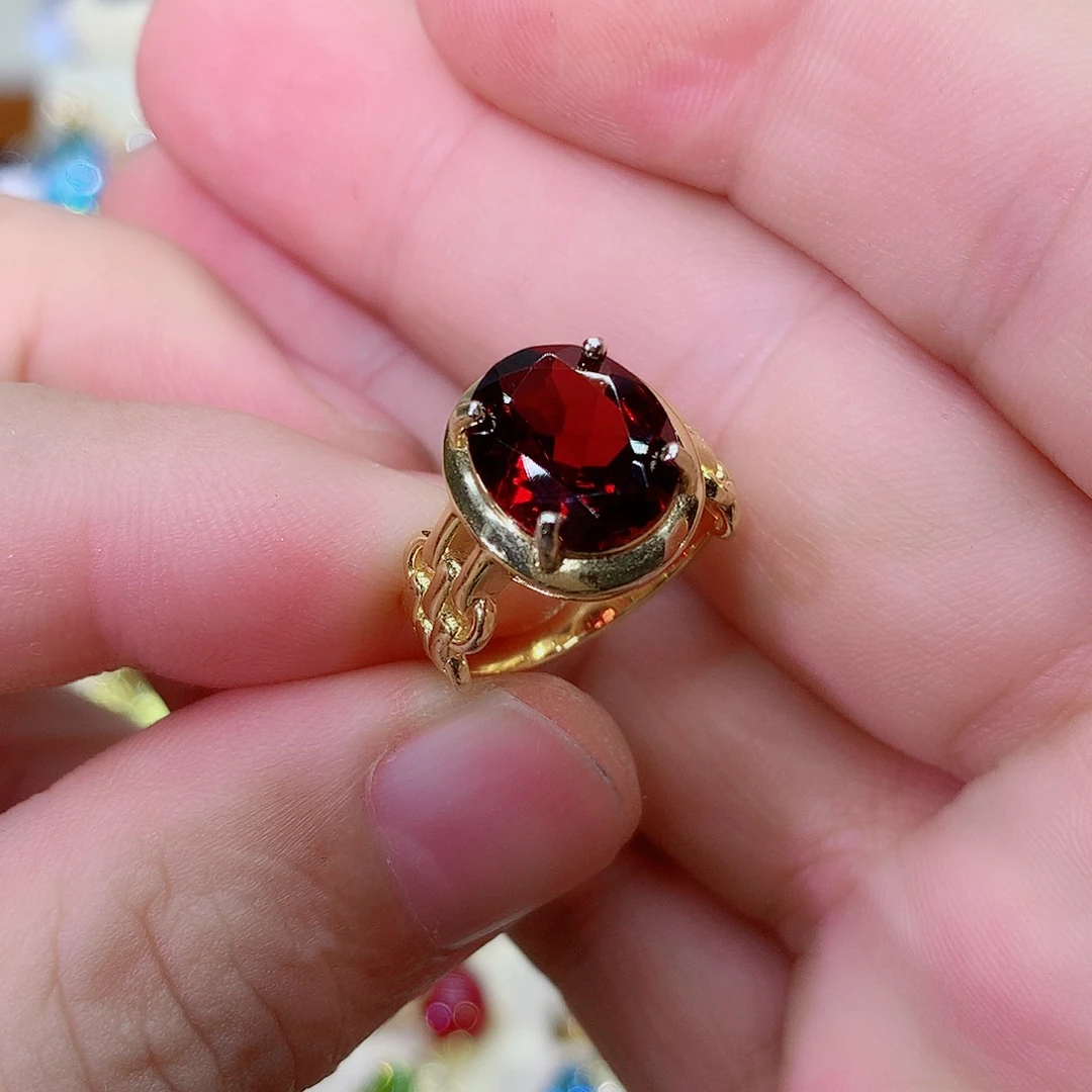 银S925镶嵌戒指石榴石