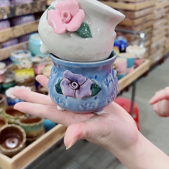 有孔，满10元包邮多肉陶瓷花盆