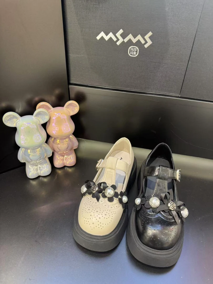 531-362【玛莎玛索】夏季新款厚底乐福鞋水钻珍珠玛丽珍时尚瓢女鞋