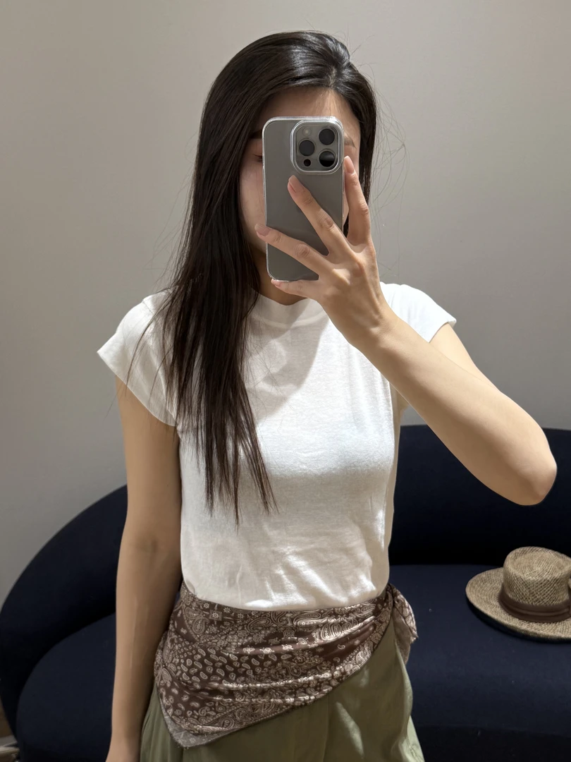 M.C STORE  弹力棉小飞袖T