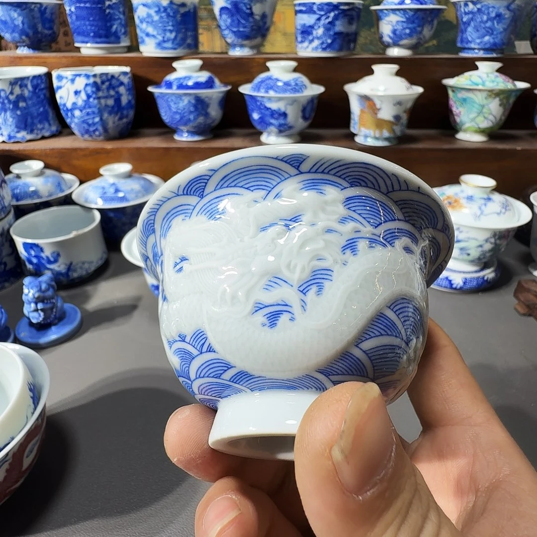 泥塑主人杯手工手绘