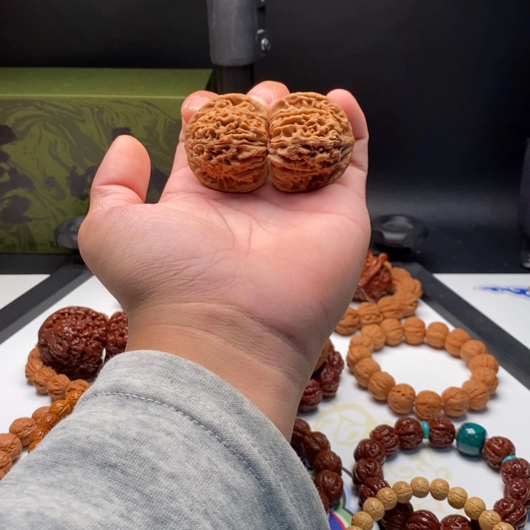 吊坠文玩核桃43全品平谷四座楼流水纹