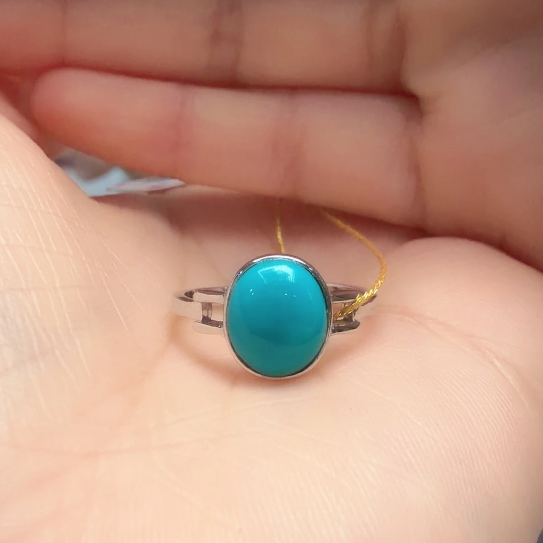 绿松石银S925镶嵌戒指