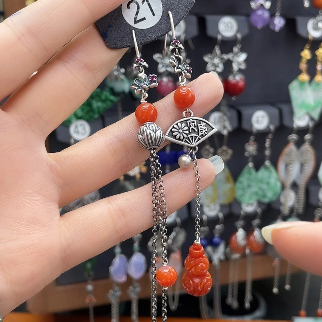 翡翠耳饰银S925镶嵌十**香558hjjhhhh