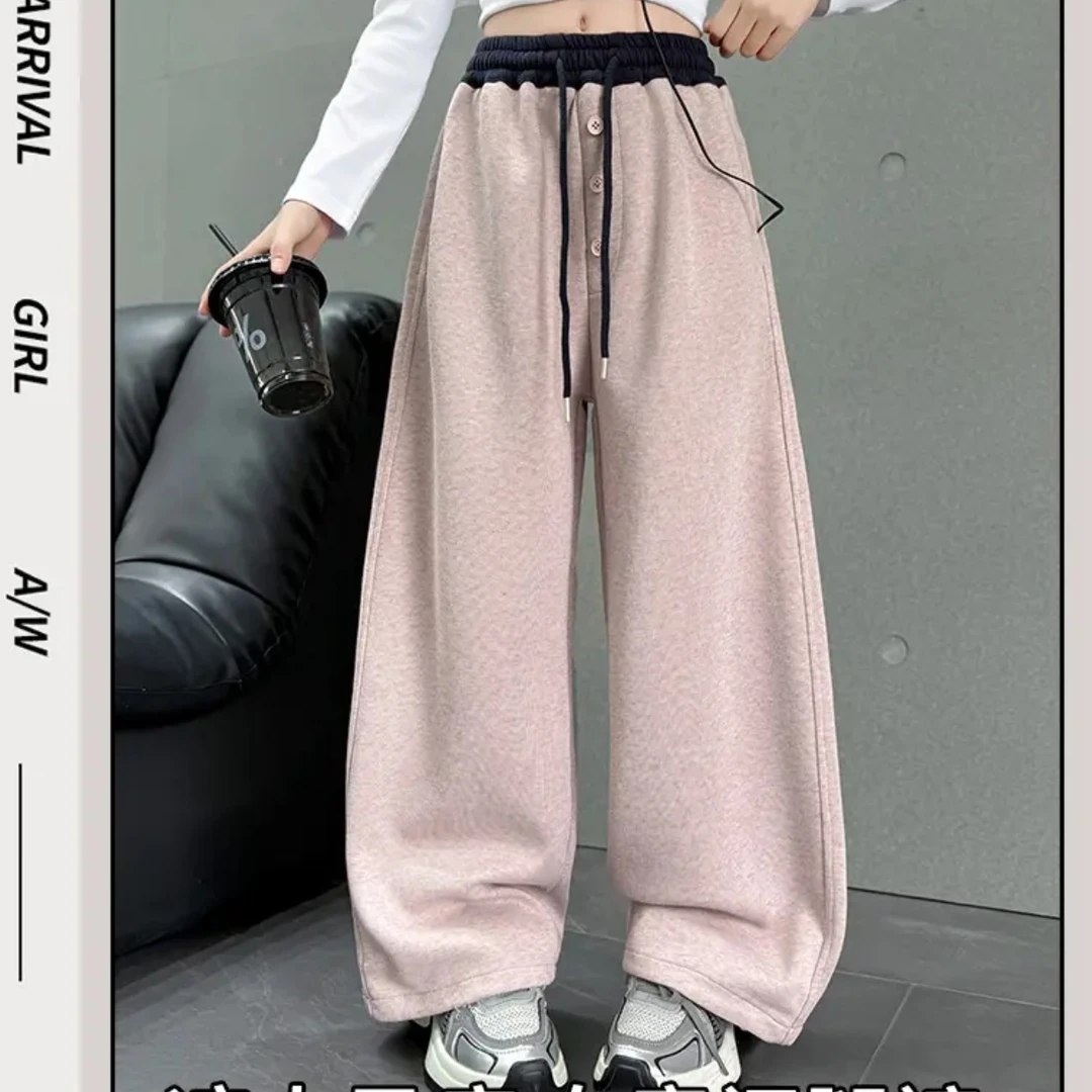 女童裤子秋新款直筒裤网红中大童休闲宽松百搭休闲春秋款阔腿裤