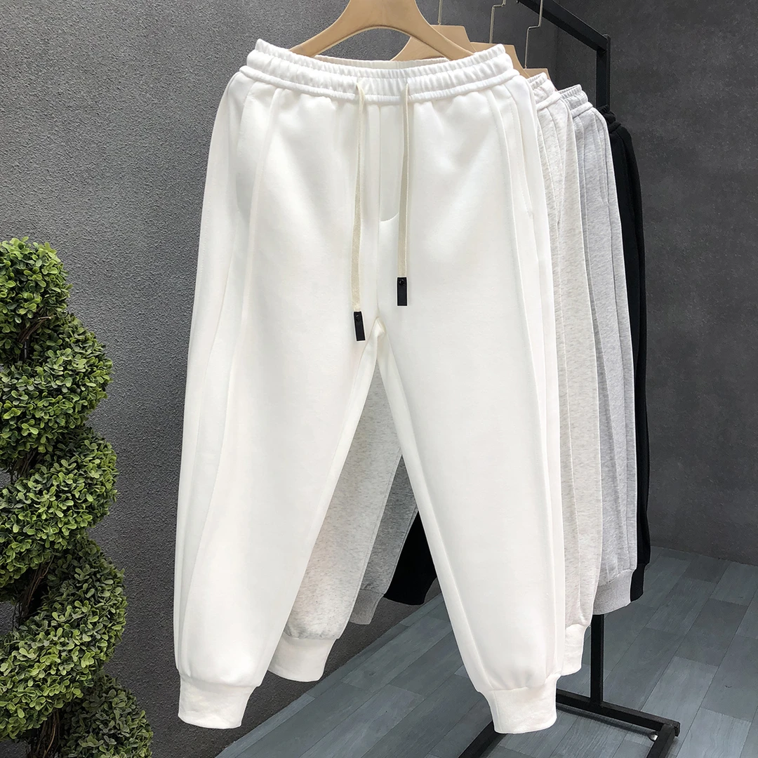 郎的韩系痞帅束脚宽松休闲裤男生潮牌白色裤子2025春夏季新款长裤