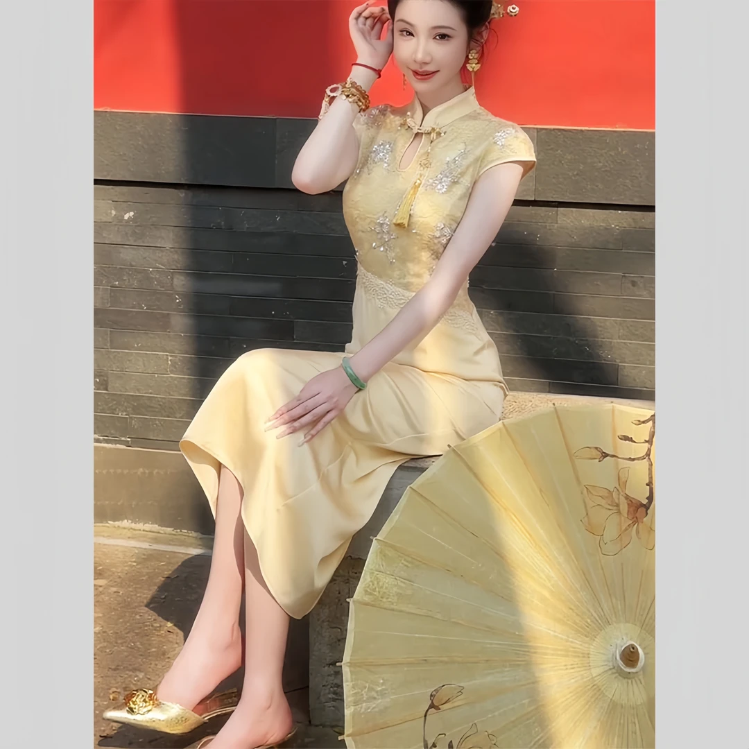 新中式女装国风气质高级感超好看连衣裙女夏季2025新款改良版旗袍