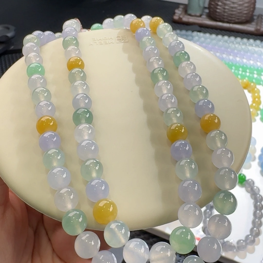 翡翠手链未镶嵌冰马卡龙多宝项链卡8 大漏！强推！