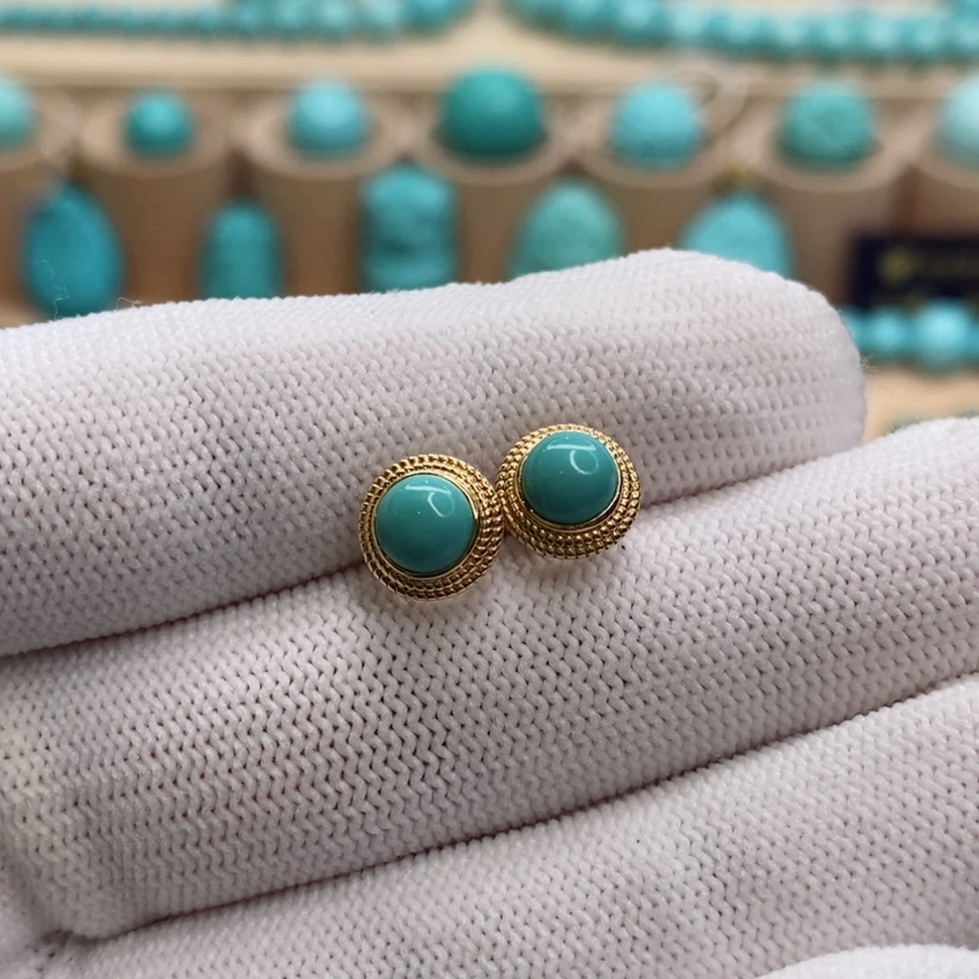 18K金镶嵌绿松石珠宝奇石