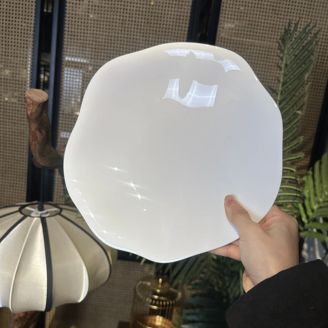 瓷膳9.5寸花边葵口西餐浅盘陶瓷盘高级家用装菜盘
