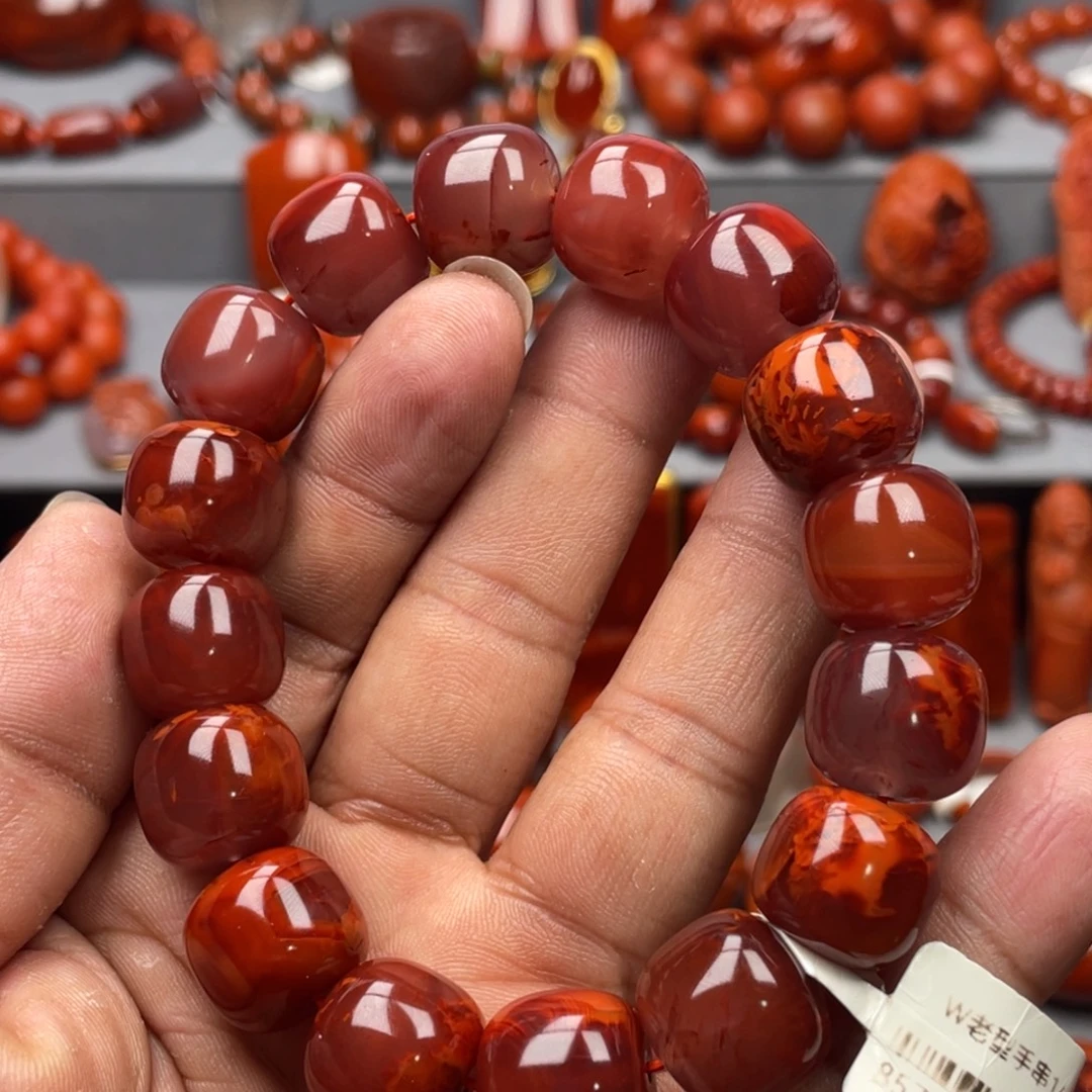 南红玛瑙未镶嵌珠宝奇石单圈14