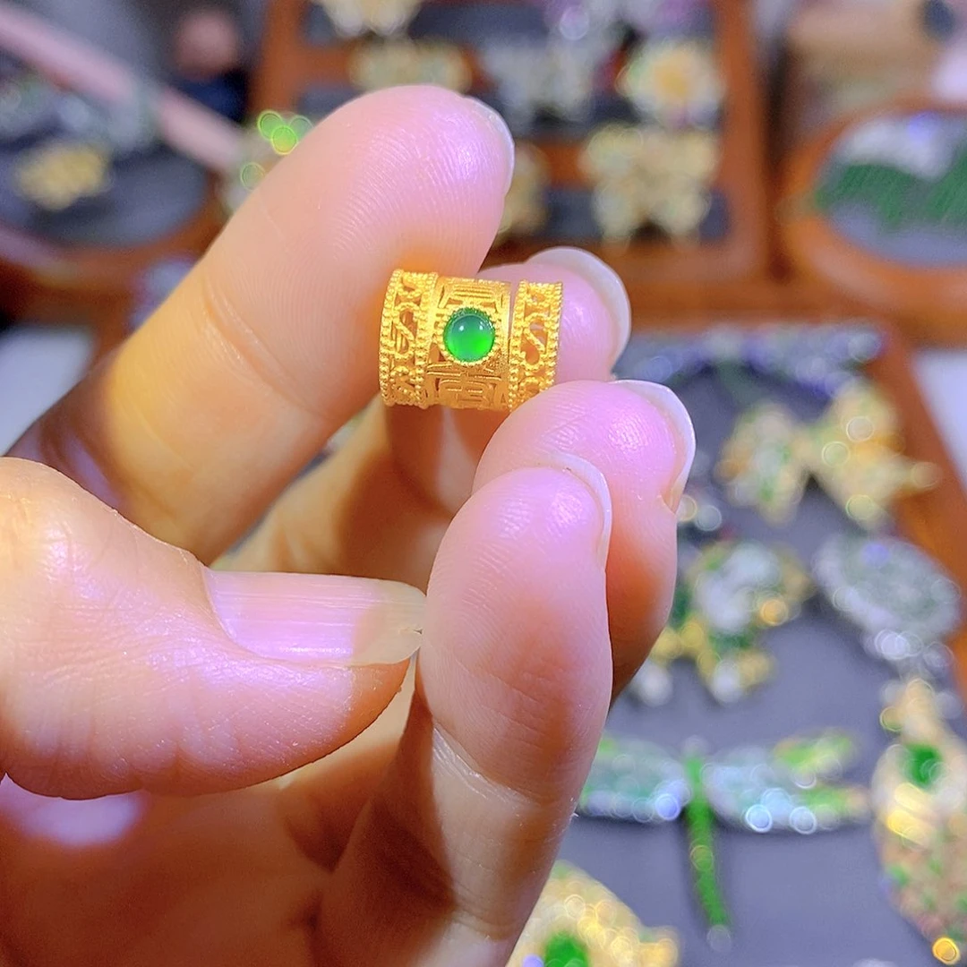 颈饰银S925镶嵌翡翠