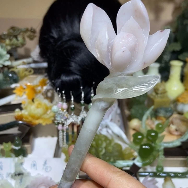 蛇纹石玉未镶嵌发饰