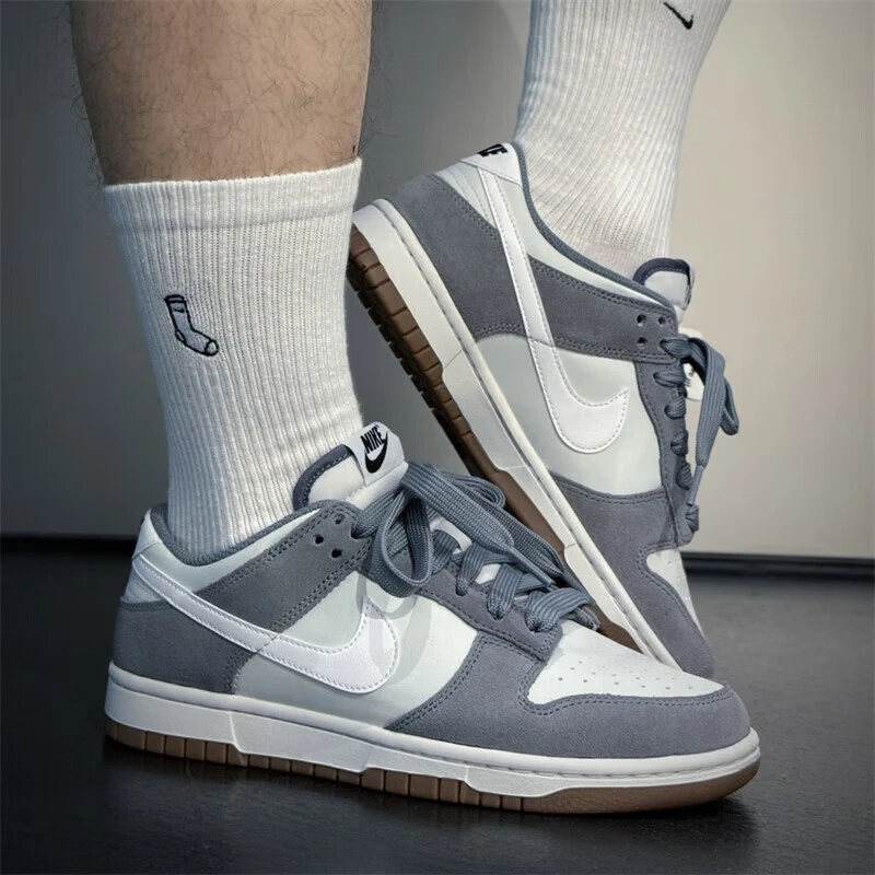 耐克NIKE男鞋DUNK LOW复古运动鞋低帮休闲鞋板鞋灰白色IB6399-001