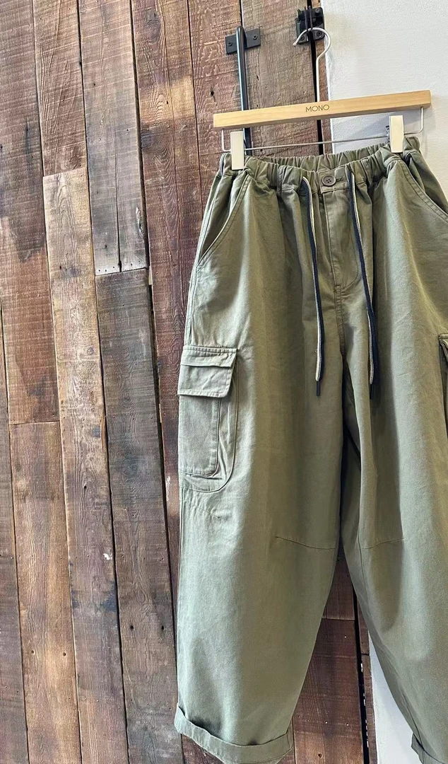 韩国正品/不支持退换/抽绳工装裤/0209