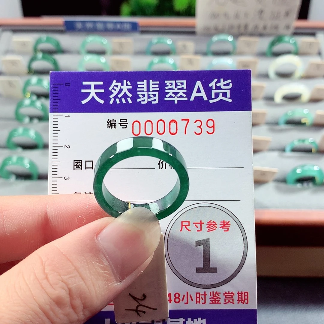 翡翠未镶嵌戒指24号